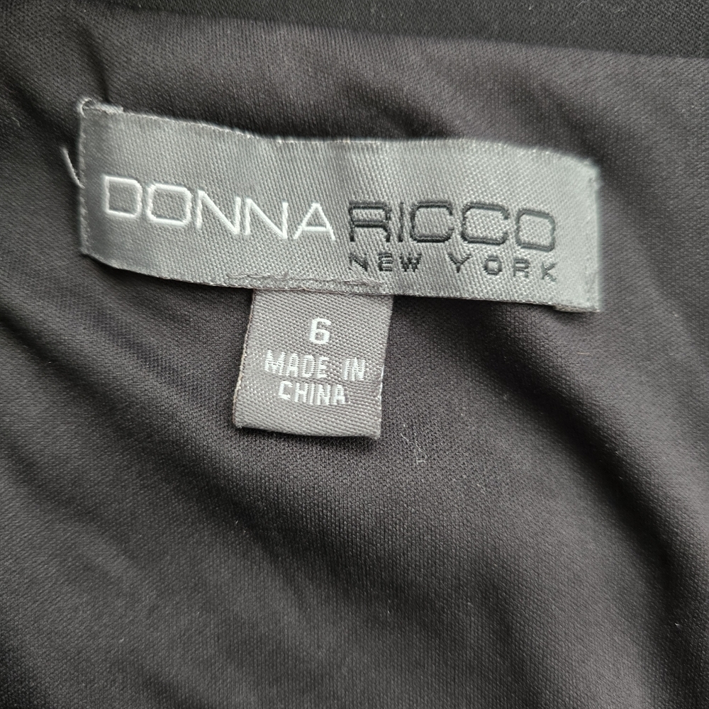 Donna Ricco Black Beaded Waist Sheath Dress Size 6 - Picture 11 of 13